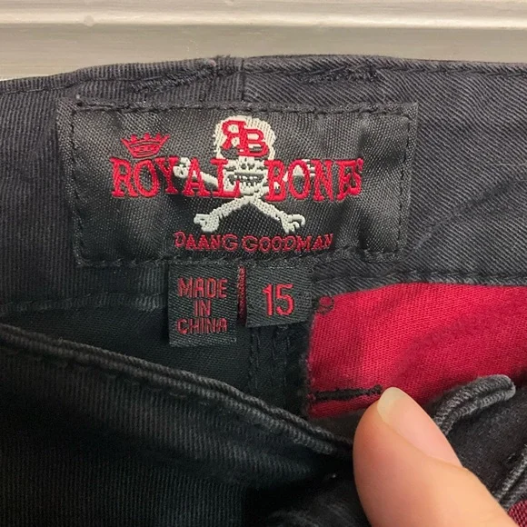 Royal Bones Black and Red Plaid Skinny Jeans - Picture 5 of 10